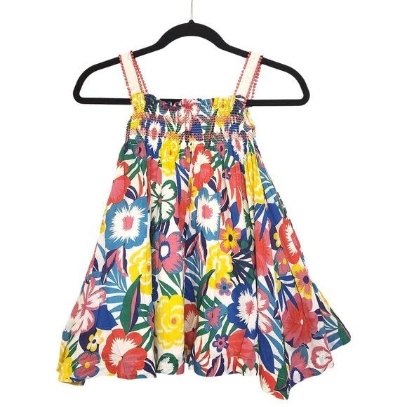 Mini Boden Smocked Dress Size 4-5Y Multicolor Floral - Picture 2 of 7